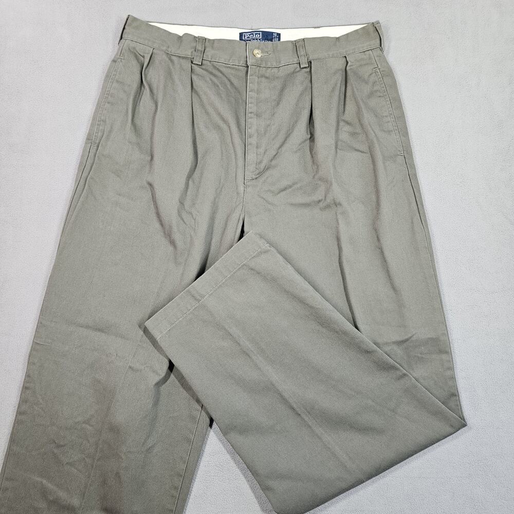 Vintage Polo Ralph Lauren Andrew Chino Pant Mens 36x31 Fits (34x31) Pleated